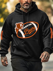 Men's Football Fans Lovers Gameday Casual  Hooded Sweatshirt