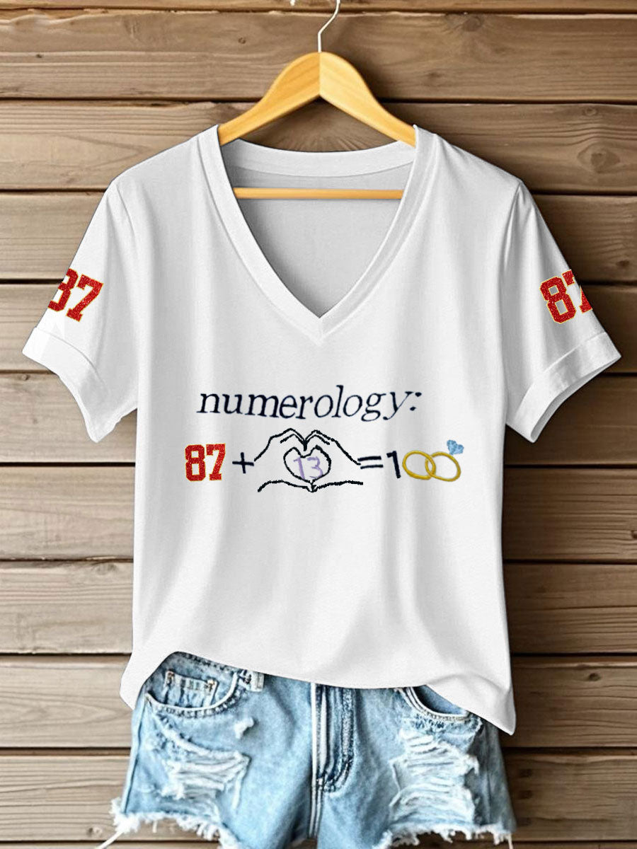Women's Taylor Swift and Travis Kelce  Engagement short-sleeved T-shirt