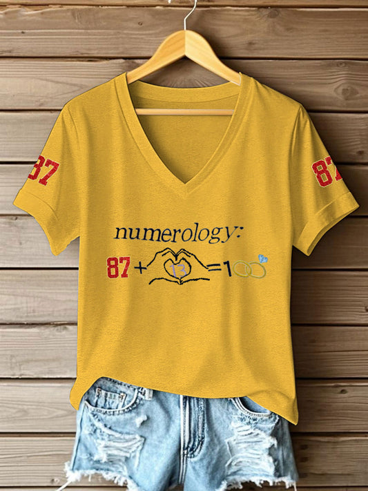 Women's Taylor Swift and Travis Kelce  Engagement short-sleeved T-shirt