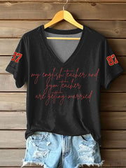 Women's Taylor Swift and Travis Kelce  Engagement short-sleeved T-shirt