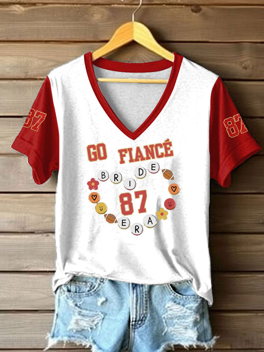 Women's Taylor Swift and Travis Kelce  Engagement short-sleeved T-shirt