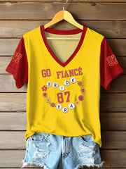 Women's Taylor Swift and Travis Kelce  Engagement short-sleeved T-shirt
