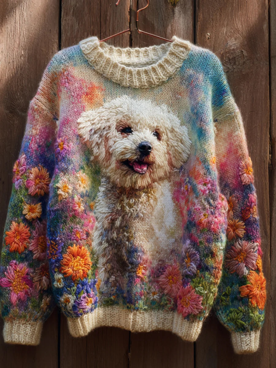 Women's Autumn Dog Art Print  Sweatshirt