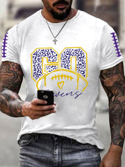Men's Football Fans Lovers Gameday Casual Short Sleeve T-shirt