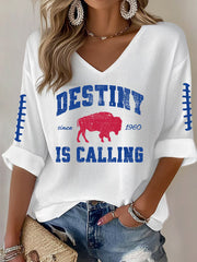 Women's Football Fans Lovers Gameday Casual Long-Sleeve Top