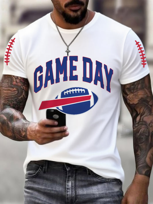 Men's Football Fans Lovers Gameday Casual Tee