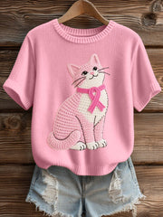 Women's Lovely Cat Crochet Pattern Cozy Knit Top