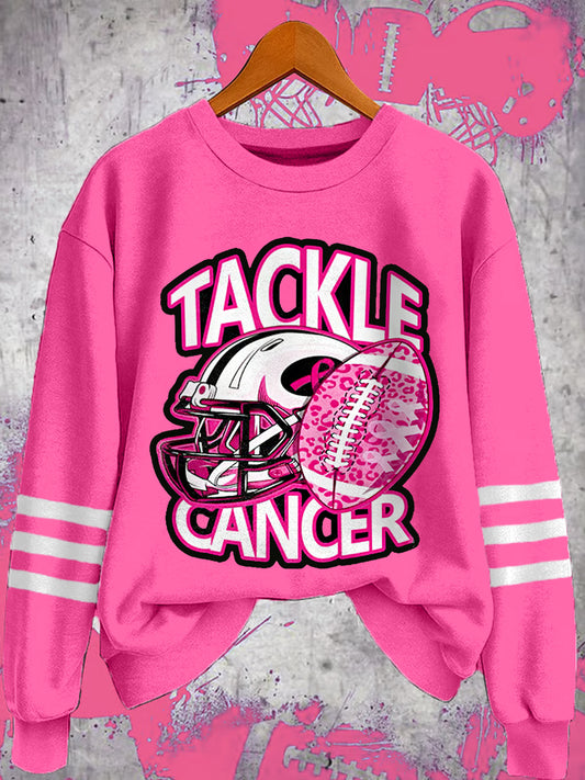 Women's Tackle Breast Cancer Football Gameday Breast Cancer Awareness Support Sweatshirt