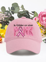 In october we wear pink breast cancer neutral hats