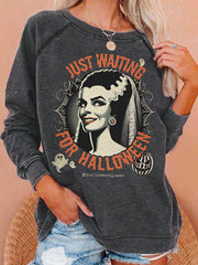 Women's Just Waiting For Halloween Casual Sweatshirt