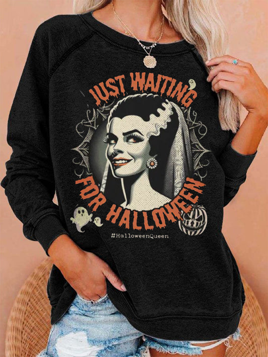 Women's Just Waiting For Halloween Casual Sweatshirt