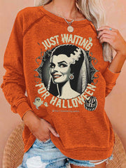 Women's Just Waiting For Halloween Casual Sweatshirt