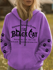 Women's Halloween Black Cat Hoodie