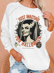 Women's Just Waiting For Halloween Casual Sweatshirt