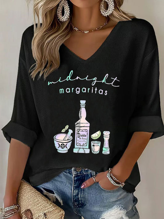 Women's Midnight Margaritas Waffle T-shirt