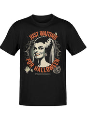 Women's Vintage Just Waiting For Halloween Casual Tee
