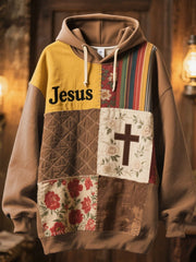 Women's Faith Cross Autumn Maple Leaf Art  Sweatshirt