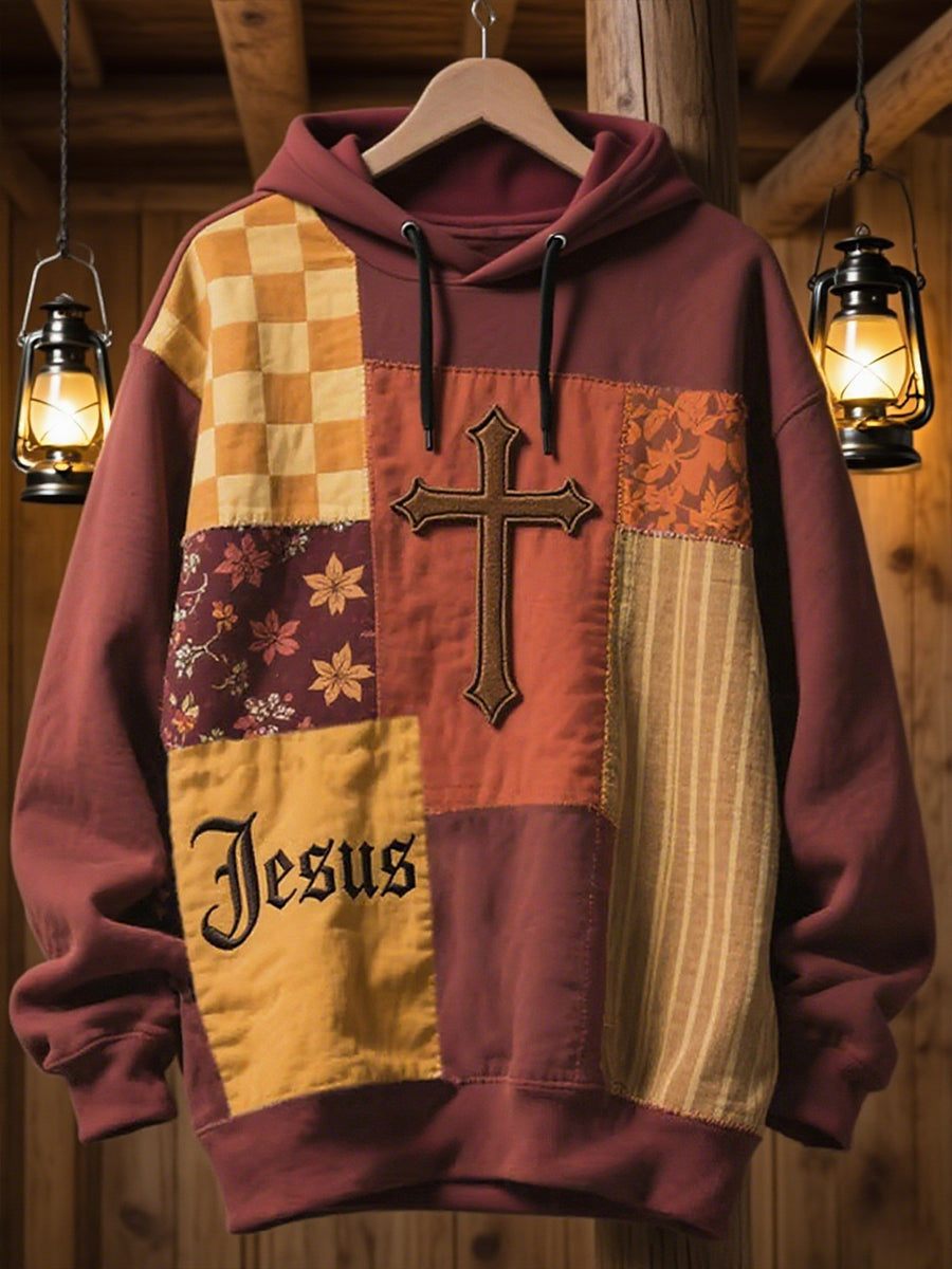 Women's Faith Cross Autumn Maple Leaf Art  Sweatshirt