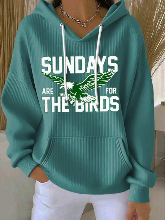 Women's Football Fans Lovers Gameday Casual Hooded Sweatshirt with Pockets