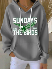Women's Football Fans Lovers Gameday Casual Hooded Sweatshirt with Pockets