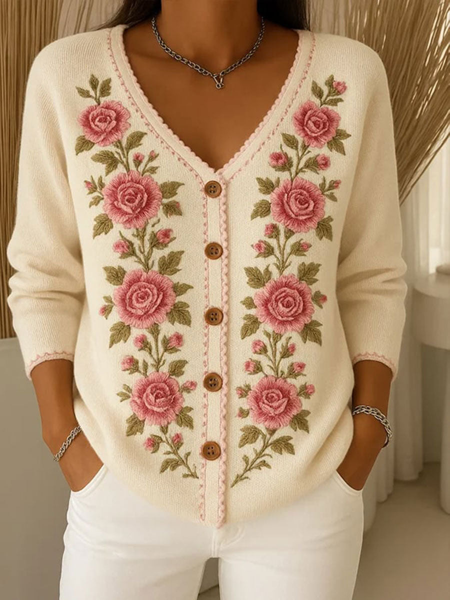 Women's Breast Cancer Pink Floral Cardigan