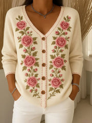 Women's Breast Cancer Pink Floral Cardigan