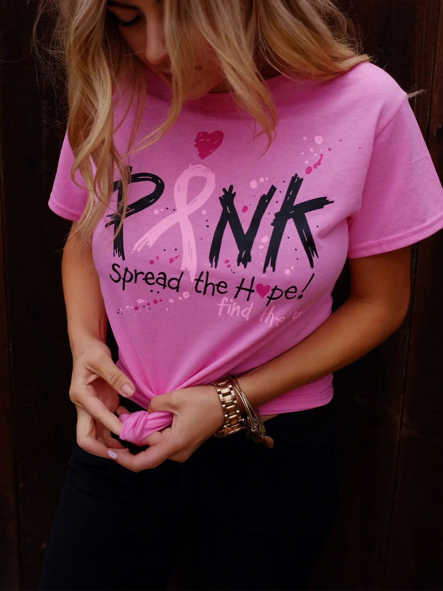 Women's pink spread the hope find the cure T-shirts