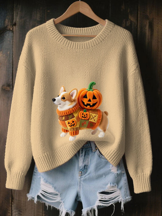 Women's Autumn Animal Crew Neck Sweater