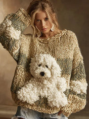 Women's Cute Dog Art Sweatshirt