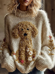 Women's Cute Dog Art Sweatshirt