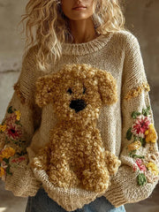 Women's Cute Dog Art  Sweatshirt