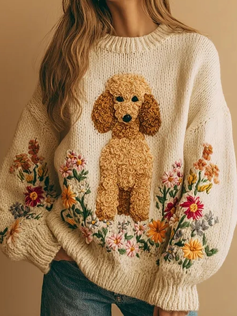 Women's Cute Dog Art Sweatshirt