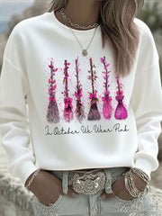 Women's Breast Cancer Awareness In October We Wear Pink Printed Casual Sweatshirt