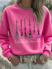 Women's Breast Cancer Awareness In October We Wear Pink Printed Casual Sweatshirt