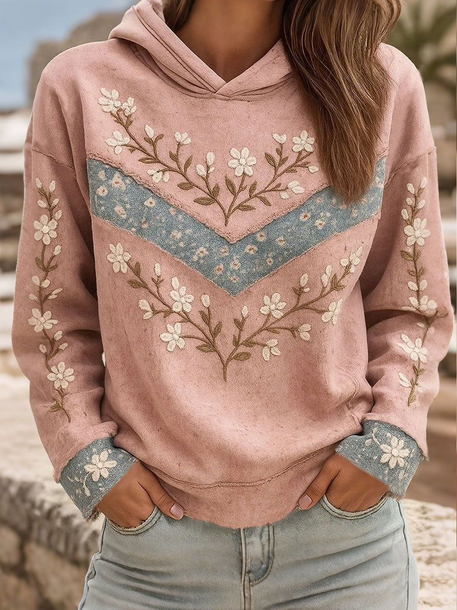 Women's Breast Cancer Pink Floral Print Sweatshirts
