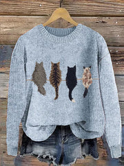 Women's Cute Cat's Back View Sweater