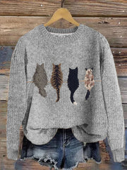 Women's Cute Cat's Back View Sweater