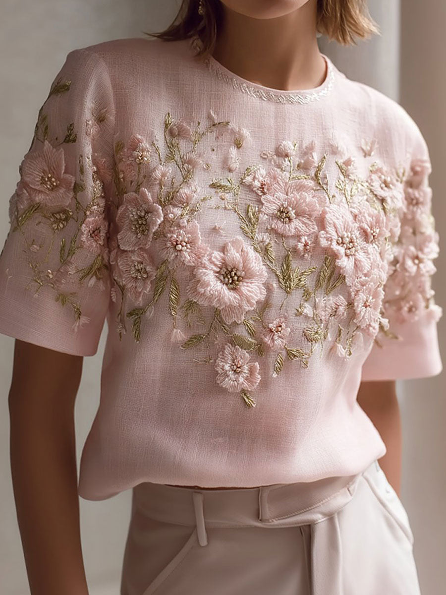 Women's Breast Cancer Pink Floral Tops