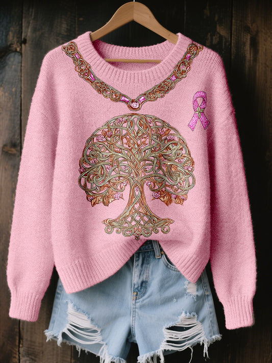 Women's Breast Cancer Awareness Pink Ribbon Tree Tops