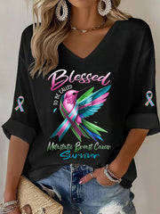 Women's Metastatic Breast Cancer Awareness Print Casual T-Shirt