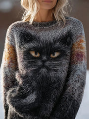 Women's Cute Cat Print Casual Top