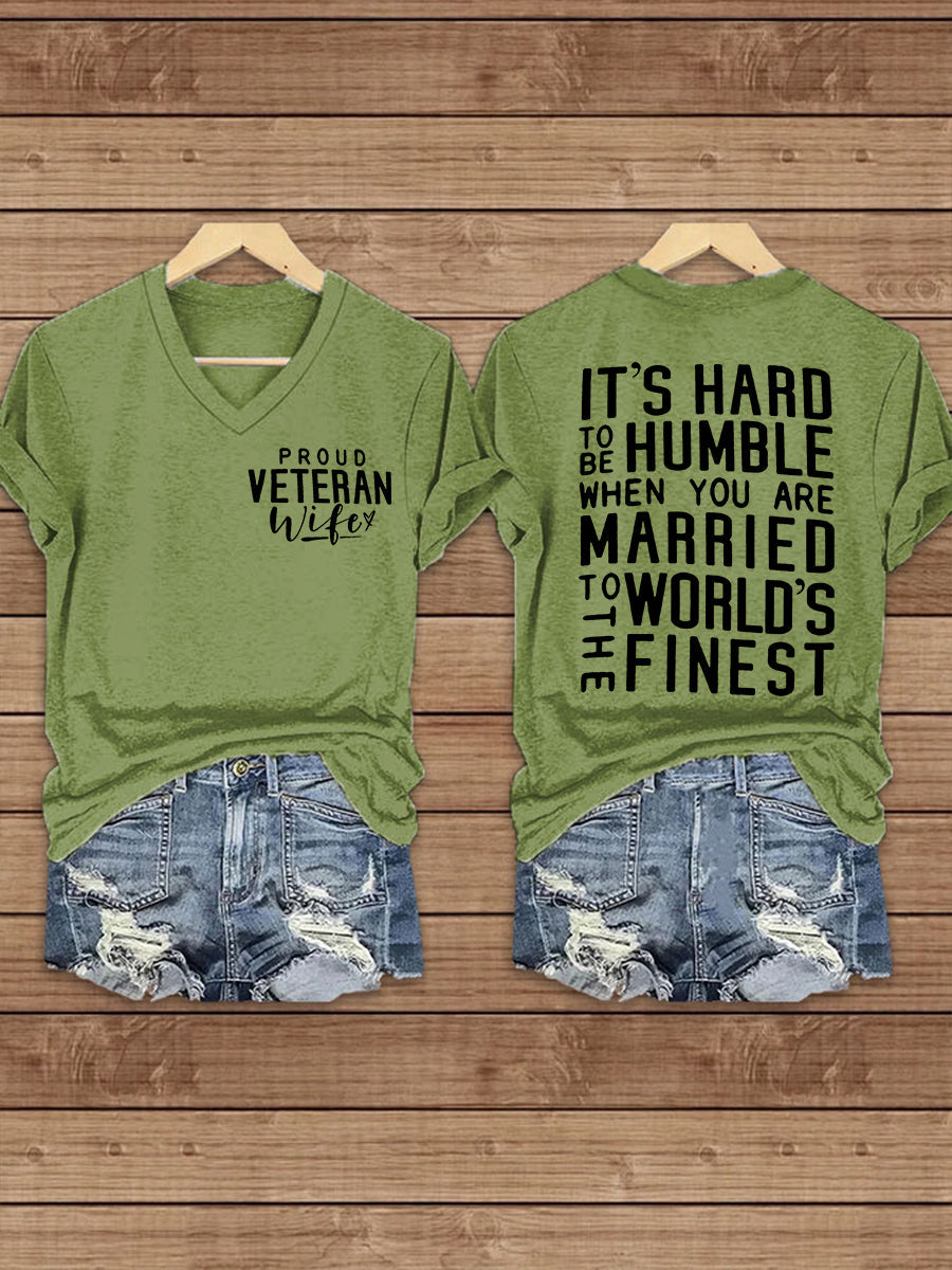 Women's Proud Veteran Wife Short Sleeve T-Shirt