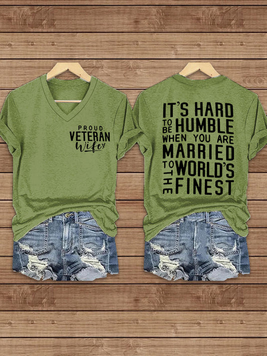 Women's Proud Veteran Wife Short Sleeve T-Shirt