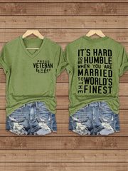 Women's Proud Veteran Wife Short Sleeve T-Shirt