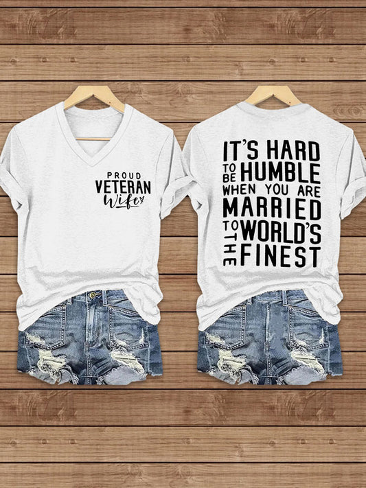 Women's Proud Veteran Wife Short Sleeve T-Shirt