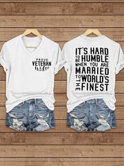 Women's Proud Veteran Wife Short Sleeve T-Shirt