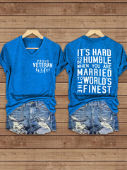 Women's Proud Veteran Wife Short Sleeve T-Shirt