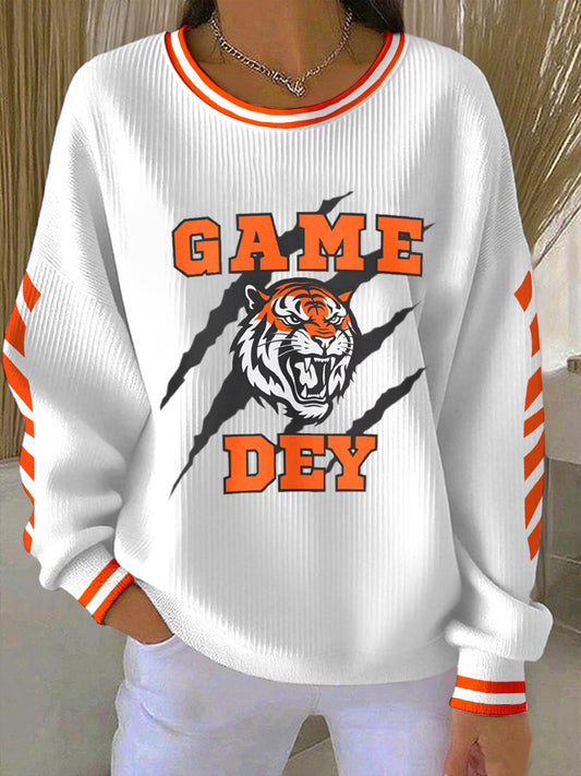 Women's Game Day Tiger Print Sweatshirt