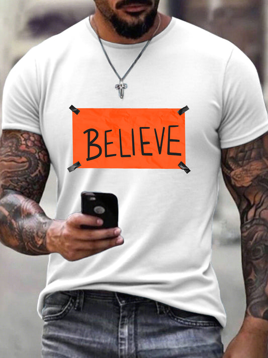Men's Believe Print T-shirt