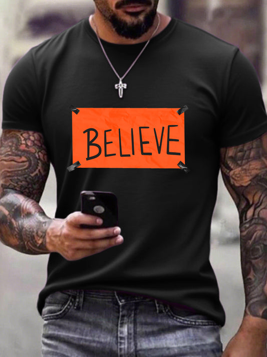 Men's Believe Print T-shirt